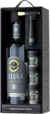 Beluga Gold Line Vodka 40% Vol. 0,7l in Giftbox (Leather look) with 3 Shot glasses