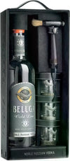Beluga Gold Line Vodka 40% Vol. 0,7l in Giftbox (Leather look) with 3 Shot glasses