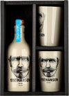 Knut Hansen Dry Gin 42% Vol. 0,5l in Wooden box with 2 ceramic mugs