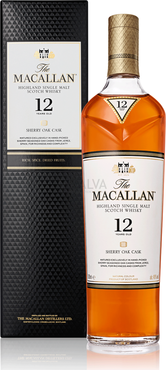 The Macallan SHERRY OAK 12 Years Old 40% Vol. 0,7l– Malva