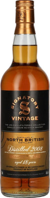 Signatory Vintage NORTH BRITISH 18 Years Old 1st Fill Sherry & Refill Bourbon Cask 2008 46% Vol. 0,7l